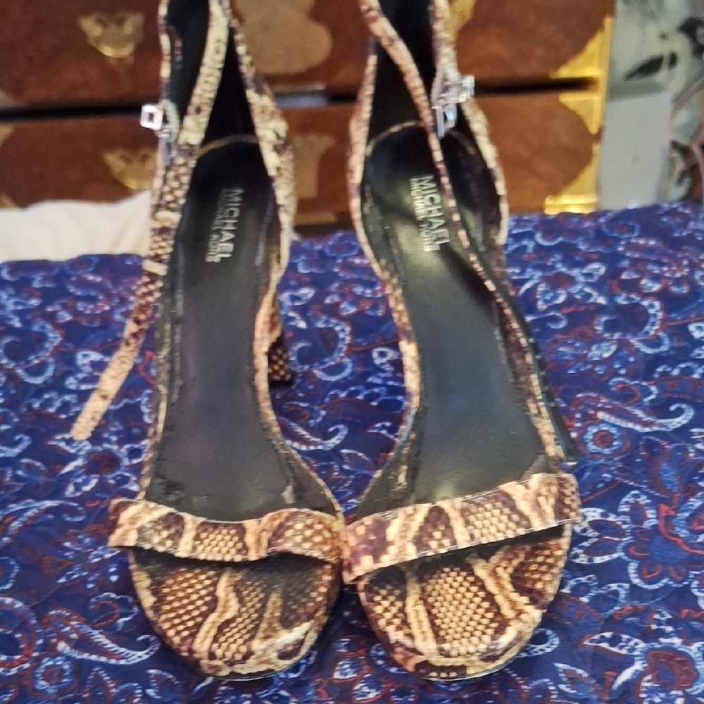 Michael Kors Brown Snake Print Women's Heels